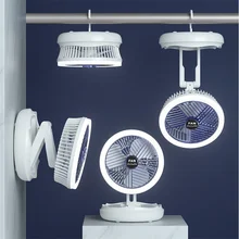 USB Desk Fan with LED Lights Multifunctional Folding/Clip Desktop Fan Rechargeable Portable Fan With 4-gear for Bedroom Outdoor