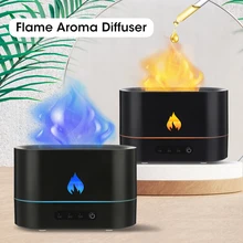 USB Simulation Flame Mist Humidifier Night Light with 180ML Water Tank 3D Flame Aromatherapy Living Room Bedroom Humidifier