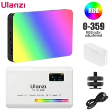 Ulanzi VL120 RGB Camera Light with Diffuser 2500-9000K CRI 95+ 3100mAh LED Video Light Panel for Camera Phone Photography Lights