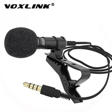 VOXLINK 3.5 mm Microphone Clip Tie Collar for Mobile Phone Speaking in Lecture 1.5m/3m Bracket Clip Vocal Audio Lapel Microphone