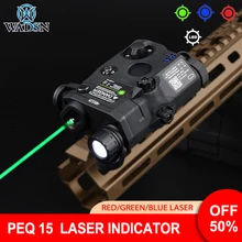 WADSN PEQ-15 Red Green Blue Dot Laser Sight White LED Flashlight Weapon Light Strobe Hunting AR15 Rifle Airsoft PEQ NO IR