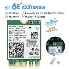 WiFi 6E Intel AX210 Bluetooth 5.3 M.2 Wireless Card AX210NGW 2.4Ghz 5Ghz 6Ghz 5374Mbps 802.11ax Wifi 6 Adapter For laptop PC