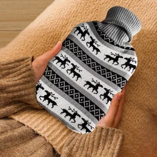 Winter Cloth Cover Fleece Cold-Proof Children'S 2 Liters Hand Foot Protective Case Household Warmer Hot Water Bag Cover 1pc