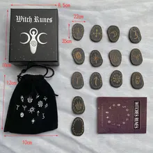 Witch Witchcraft Wood Runes Stone Set Witches Rune Set Board Game Table Game Divination Runestones Witch Accessories Tarot Cards