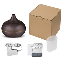Wood Grain Humidifier Oil Diffuser Electric Aroma Diffuser Essential Ultrasonic Air Humidifier Remote Control Home Mist Maker