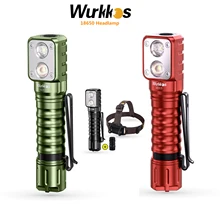 Wurkkos HD15 HD15R Headlamp 18650 2A Rechargeable Headlight 2000lm Dual LED LH351D+SST20 USB Reverse Charge Magnetic Tail Hiking