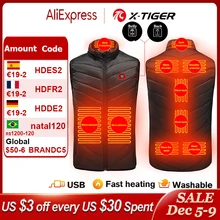 X-TIGER Heated Vest Winter Smart 2/9 Places Keep Warm Heated Jacket Men Women Usb Heated Jacket Heating Vest Thermal Clothing