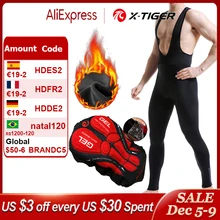 X-Tiger Keep Warm Cycling Bib Trousers Winter Thermal Mountain Bike Pants Bicycle Tights Coolmax 5D Gel Pad Cycling Bib Pants
