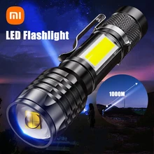 XIAOMI High Power Rechargeable LED Flashlight Mini Zoom Torch Outdoor Camping Strong Lamp Lantern Waterproof Tactical Flashlight