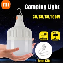 Xiaomi 100W Camping Light USB Rechargeable LED Light Emergency Bulb Tents Lighting Camping Equipment Bulb Portable Lanterns