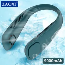 ZAOXI Xiaomi Mini Neck Bladeless Fan Rechargeable Leafless Hanging Portable Air Cooler Cooling Wearable 9000/15000mAh Type-C