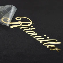 custom 3D transfer metal sticker hollow logo personalized self-adhesive DIY decal brand name uv holographic gold foil waterproof