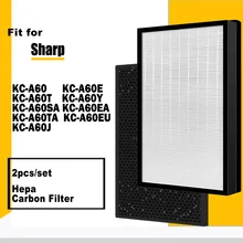 for Sharp KC-A60 KC-A60E KC-A60TA KC-A60EU KC-A60T KC-A60Y KC-A60SA KC-A60EA KC-A60J FZ-A60HFE HEPA Carbon Filter FZ-A60DFE