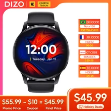 realme Techlife DIZO Watch R Smart Watch 360*360 AMOLED Display Waterproof Fitness Tracker Sport Smartwatch Women Men